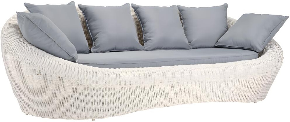 Gartensofa 3-Sitzer Polyrattan - Cremeweiß - WHITEHEAVEN von MYLIA