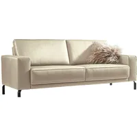 2-Sitzer PLACES OF STYLE "Apiro", beige (natur), B:158cm H:87cm T:88cm, Sofas, auch mit motorischem Sitzvorzug, Dickleder, Federkern
