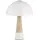 Nowa Tischlampe Pilz Holzoptik Nachttischlampe Tischleuchte Pilzdesign Schlafzimmerlampe, Metall Sandfarben, 1x E27, DxH 25 x 36,5