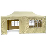 GRASEKAMP Faltpavillon Modena 3 x 6 m inkl. Seitenteile Beige