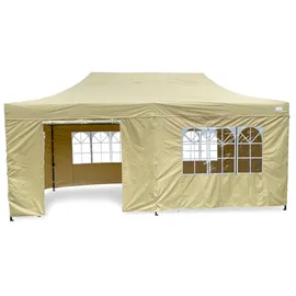 GRASEKAMP Faltpavillon Modena 3 x 6 m inkl. Seitenteile Beige