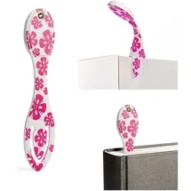 Bookchair Flexilight Leselicht Pink Flowers – Weißes 2-in-1 LED-Leselicht