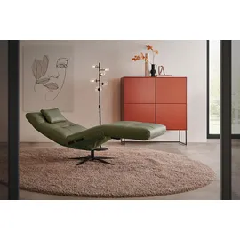 KAWOLA Relaxliege LETICIA Leder 0 x 0 x 0 cm grün mit Nackenkissen