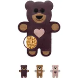 Leschi Bio-Körnerkissen Bär Teddy, in Lila - (L)40 x (B)4 x (H)14 cm