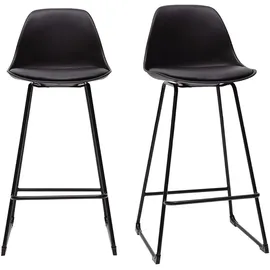 miliboo Designer-Barhocker 66 cm Schwarz