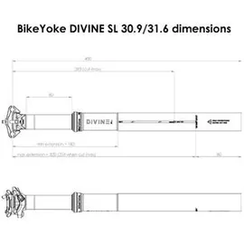 Bikeyoke Divine Sl Teleskop-sattelstütze - Black - 420 mm