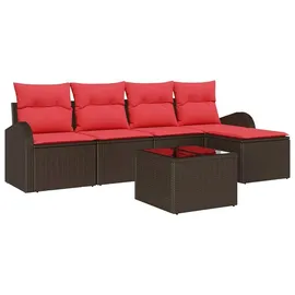 vidaXL Gartenlounge-Set 6-tlg. braun