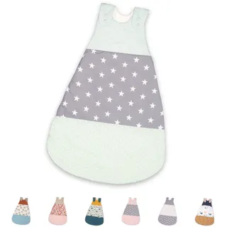 ULLENBOOM Schlafsack Baby 10-18 Monate, 80/86, OEKO-TEX Materialien, Mint Grau (Made in EU), 2,5 TOG - Baby Schlafsack Neugeborene - Ganzjährig für Frühling, Herbst und Winter