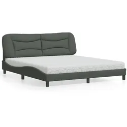 Bett mit Matratze – Dunkelgrau, 180x200 cm, Stoff – Komfort trifft auf Eleganz