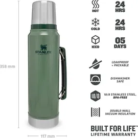 Stanley Classic Legendary Bottle 1.1 QT hammertone green 1 l