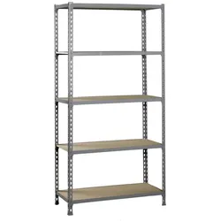 PROREGAL Schwerlastregal Muli | HxBxT 180x90x40cm| Fachlast 150kg | Grau | Lagerregal Kellerregal Werkstattregal Metallregal