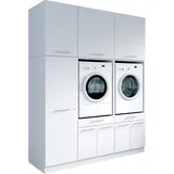 laundreezy Mehrzweckschrank-Set 186 x 238 x 68 cm Weiß