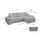 altdecor Ecksofa Cord 2-Sitzer Grau