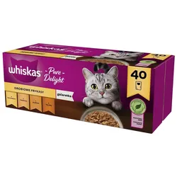 WHISKAS Adult 40x85g Poultry Flavours - Katzenfutter in Gelee (Huhn, Ente, Geflügel, Pute)