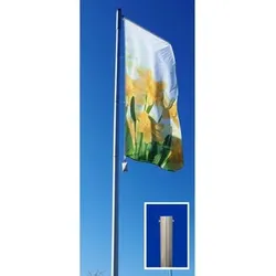 Fahnenmast Alu zylindrisch ø75mm 8,0m Höhe über Boden