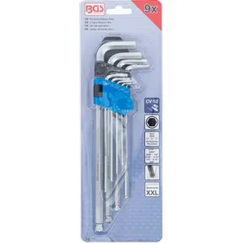 BGS Winkelschlüssel-Satz Zollgrößen Innensechskant / Innensechskant mit Kugelkopf 1/16" - 3/8" 9-tlg.