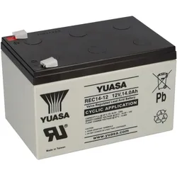 Yuasa Blei-Akku REC14-12 Pb 12V / 14Ah Zyklenfest, Faston 6,3mm