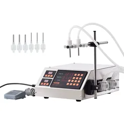 VEVOR Flüssigkeitsfüllmaschine, 5–650 ml Füllkapazität, automatische Flaschenfüllmaschine, Abfüllmaschine, Peristaltikpumpe, digitale Steuerung für Milch, Wasser, Wein, Getränke, Sojasauce (Doppeldüse
