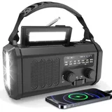 Solar Radio Notfallradio AM/FM 20000mAh Powerbank LED Taschenlampe SOS Outdoor