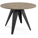 Feldmann-Wohnen Esstisch Gerda (Gerda, 1-St., Esstisch), 100 / 140cm ausziehbar Chicago Concrete dunkelgrau grau 100 cm x 76 cm x 100 cm