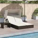 vidaXL Doppel-Sonnenliege 53 x 24 x 110 cm Braun