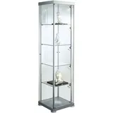 Kerkmann Glasvitrine Expoline 42,5 x 42,5 x 180 cm Silber