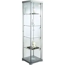 Kerkmann Glasvitrine Expoline 42,5 x 42,5 x 180 cm Silber