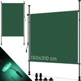 Kesser KESSER® Klemmmarkise Senkrechtmarkise außen Ausziehbar & Blickdicht Vertikalmarkise mit Handkurbel ohne Bohren Balkon-Sichtschutz & Windschutz für Garten & Terrasse Wasserfest