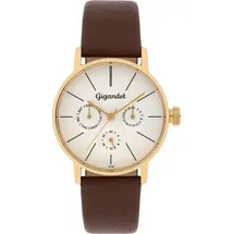 Gigandet Quarzuhr Multifunktion Quarz Analog mit Lederarmband braun G38-003