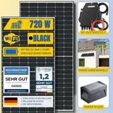 Balkonkraftwerk SUN EXPERT BASIC - 800W Einspeisung und bis zu 1440Wp Solarleistung Wand angewinkelt / ANKER Solix 1600Wh / 2 x 360 Watt