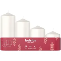 Bolsius Stumpenkerzen 4 St. 12-10-8-6 cm weiß