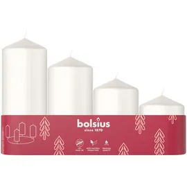 Bolsius Stumpenkerzen 4 St. 12-10-8-6 cm weiß