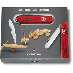 Victorinox Taschenmesser My First Vx, 84mm, mit 8 Funktionen, transparent rot