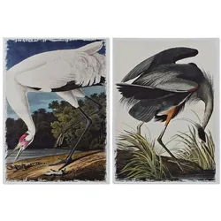 Bild DKD Home Decor Heron Fugl Orientalisch (50 x 1,8 x 70 cm) (2 Stück)