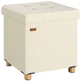 CASARIA Casaria® Sitzhocker mit Stauraum Samt Beige