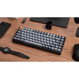 Keychron K2 MAX Custom Wireless Mechanische Tastatur 2.4 GHz/Bluetooth/USB-C, RGB, Aluminiumrahmen, QMK/VIA Programmierbare Makros, PBT Keycaps, für Mac Windows, Super Banana Switch