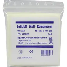KERMA Verbandstoff GmbH ZELLSTOFF MULLKOMPRESSEN 10CMX10CM unsteril