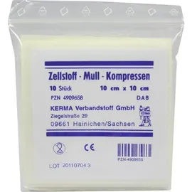 KERMA Verbandstoff GmbH ZELLSTOFF MULLKOMPRESSEN 10CMX10CM unsteril