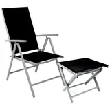 Mojawo Garten Klappstuhl 54 x 64 x 106 cm silber/schwarz