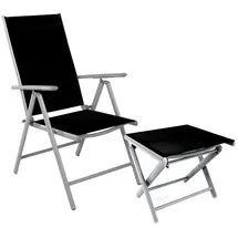 Mojawo Garten Klappstuhl 54 x 64 x 106 cm silber/schwarz