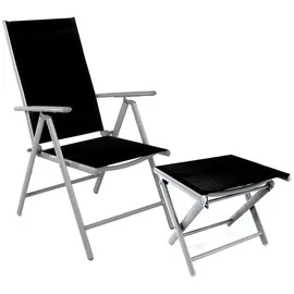 Mojawo Garten Klappstuhl 54 x 64 x 106 cm silber/schwarz