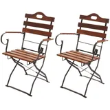 Proregal 2er-Set Biergartenstuhl 55 x 49 x 88 cm braun