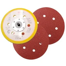 Schleifteller ø150mm, 6-fach gelocht, Klebe/Vinyl, 5/16"-Aufnahme