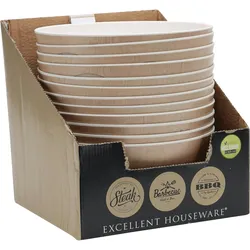 EXCELLENT HOUSEWARE 1 Schüssel 25,5x11,5cm Melamin Holzoptik Kunststoffschale mit Motiv BBQ Grillen Steak Outdoor Geschirr Salatschüssel Plastikschüssel Grillparty Braun