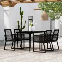 vidaXL Garten-Essgruppe 5-tlg. Schwarz