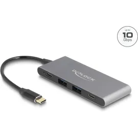 DeLock 4 Port USB Type-C Hub mit 2 x Typ-A und 2 10 Gbps