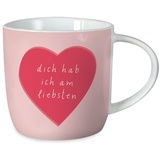 Grafik-Werkstatt Kaffeetasse mit Spruch 300 ml Porzellan Tasse Dich hab ich am liebsten