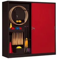 C+P Sportgeräteschrank mit Vollblech-Schiebetüren (Typ 5), HxBxT 195x190x60 cm,