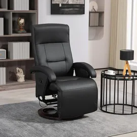 Homcom Relaxsessel Kunstleder 86 x 66 x 107 cm Schwarz mit Liegefunktion