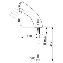Delabie Elektronische Mischbatterie TEMPOMATIC MIX 3 Mischhebel Lang